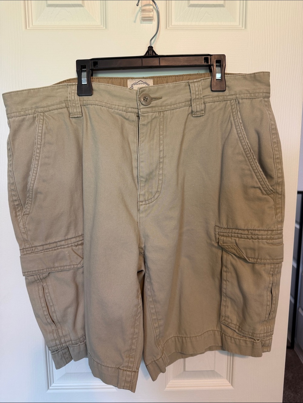 St. John's Bay Tan Shorts with Orange Trim